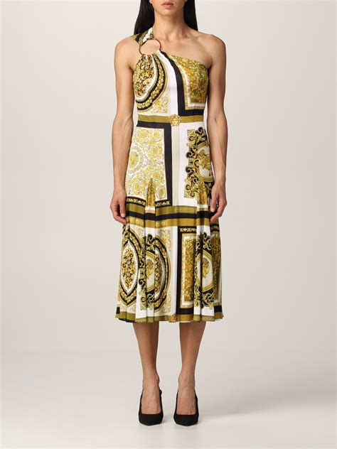 chale versace|versace one shoulder dress.